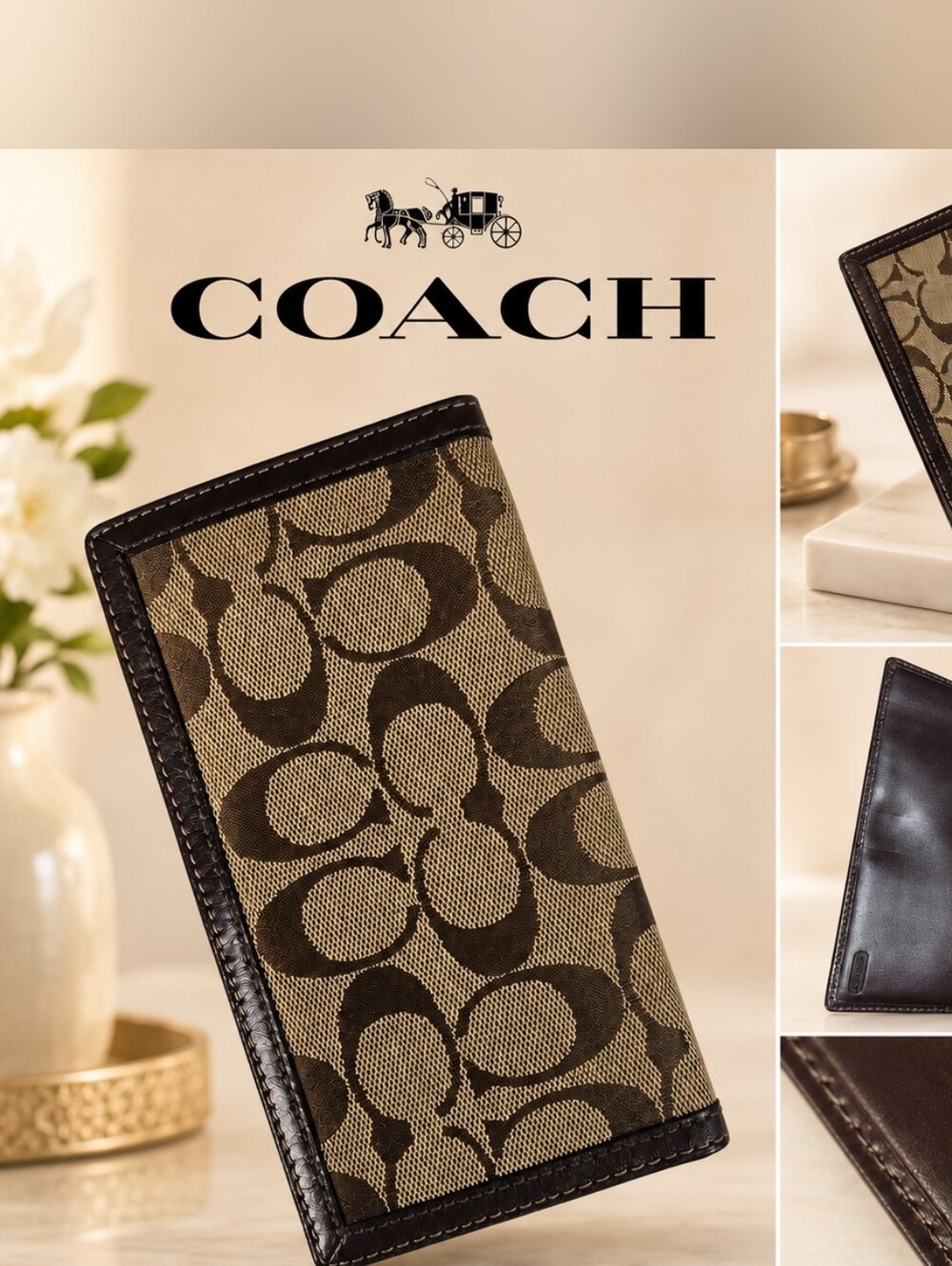 Vintage Coach Signature  - Chequebook Cover